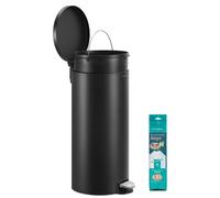 SONGMICS, cubo de basura para cocina, color , 30 litros, con tapa, sistema de cierre suave