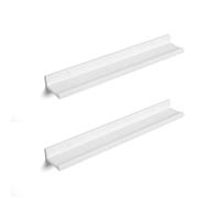 SONGMICS CUSTOS Colección - Estantes de Pared, Juego de 2, Estantes Flotantes, Ancho de 60 cm, para Marcos de Fotos y Adornos, para Salón, Oficina en Casa, Baño, Cocina, Blanco Mate LWS60WTV2
