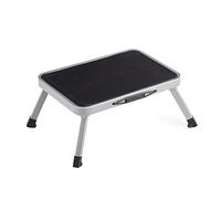 SONGMICS Escalón, Taburete Escalón, Escalera Plegable, Acero, un Peldaño, Superficie de Apoyo Antideslizante, Carga hasta 150 kg, Tamaño Plegado 32 x 44 x 17,5 cm, Gris GSL001G01