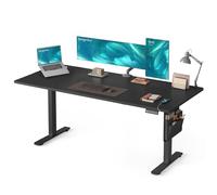 SONGMICS Escritorio Eléctrico, 80 x 180 x (72-120) cm | Ajustable sin Escalonamiento, Memoria con 4 Alturas, Tablero Empalmado, Negro Tinta y Negro, Colección BALOK LSD138BZ01