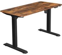 SONGMICS, escritorio eléctrico, con altura ajustable, estructura de escritorio, mesa de escritorio con motor, 120 x 60 x (73-114) cm, acero, color marrón vintage