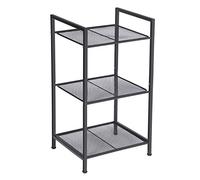 SONGMICS Estante de Almacenamiento de 3 Niveles, Estante de baño, Soporte Extensible para Plantas con Estante Ajustable, para baño, Sala de Estar, balcón, Cocina, Color Negro UBSC33BK