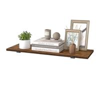 SONGMICS Estante de Pared, Estante Flotante, 60 x 20 x 7 cm | Estilo Moderno, Decorativo, Carga Máxima 10 kg, Marrón Rústico y Negro Mate, Colección COLEX LWS004KD01
