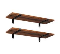SONGMICS Estante de Pared, Estante Flotante, 60 x 20 x 7 cm | Estilo Moderno, Decorativo, Carga Máxima 10 kg, Marrón Rústico y Negro Mate, Colección COLEX LWS04NB