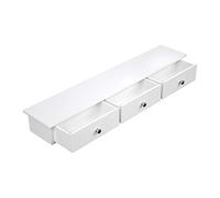 SONGMICS Estante de Pared, Estante Flotante con 3 Cajones, Carga de 15 kg, 15 x 80 x 10 cm, para Pasillo, Salón, Oficina, Montaje Fácil, Ahorro de Espacio, Estilo Moderno, Blanco LWS085W01