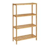 SONGMICS Estantería de Almacenamiento de Bambú, Zapatero para Plantas de 4 Niveles, para Entrada, Baño, Sala de Estar, Balcón, Cocina, 26 x 60 x 100 cm, Beige Natural BCB034Y01
