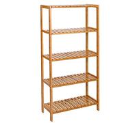 SONGMICS Estantería de Almacenamiento de Bambú, Zapatero para Plantas de 4 Niveles, para Entrada, Baño, Sala de Estar, Balcón, Cocina, 5 estantes