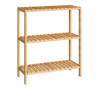 SONGMICS Estantería de Baño de Madera, Estantería Almacenaje, Estante de Plantas de 3 Niveles, para Baño, Sala de Estar, Balcón, Cocina, 26 x 60 x 66 cm, Natural BCB33Y