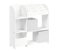 SONGMICS Estantería de Juguetes, Librería Infantil, Armario para Dormitorio con 2 Cajas para Juguetes, Sala de Juegos, Sala de Estar, Blanco Nube