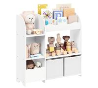 SONGMICS Estantería de Juguetes, Librería Infantil, Armario para Dormitorio con 2 Cajas para Juguetes, Sala de Juegos, Sala de Estar, Blanco Nube GKR042W01