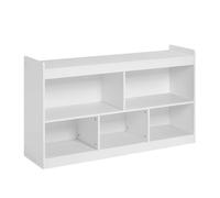 SONGMICS Estantería Infantil, Armario de Almacenaje Estilo Montessori, 5 Compartimentos Abiertos, para Dormitorio Infantil, Sala de Juegos, Salón, 30 x 112,2 x 65 cm, Blanco Nube