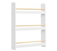 SONGMICS Estantería Infantil, Estante con 3 Niveles, para Juguetes, Estantería de Pared, para Habitación de Niños, Cuarto de Juegos, Blanco y Natural Blanco
