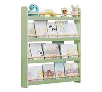 SONGMICS Estantería Infantil, Estante con 4 Niveles, para Juguetes, Estantería de Pared, para Habitación de Niños, Cuarto de Juegos, Verde Laurel y Natural GKR014CE02
