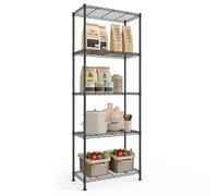 SONGMICS Estanteria Metalica Almacenaje, 5 Niveles, Balda Ajustable | Estanteria Baño, Robusto, 60 x 30 x 161 cm, Negro Tinta, Colección DALTEN LGR165BH01