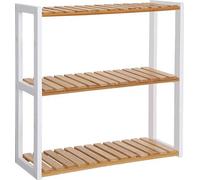 SONGMICS Estantería para baño, estante para baño, estante de bambú, estante para plantas con 3 estantes ajustables, para montaje en pared o de pie, ideal para salón, pasillo, etc