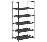 SONGMICS Estantería para zapatos, 5 niveles, zapatero, almacenamiento de zapatos, diseño estrecho, 28 x 45 x 89 cm, estructura de metal, estantes de tela no tejida, ideal para pasillos, dormitorios, c