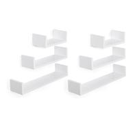 SONGMICS Estantes de Pared, Juego de 6, 30/35/60 cm | Estantes Flotantes, Colgantes, Carga de 10 kg, para Salón, Oficina, Baño, Cocina, Blanco Nube