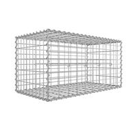 SONGMICS Gavión de Piedra, Gavión Metálico, con Malla de 5 x 10 cm, Galvanizado, Decoración de Jardín, Separador de Pared, 100 x 50 x 30 cm/100 x 50 x 50 cm/100 x 80 x 30 cm/100 x 90 x 30 cm, Plata