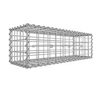 SONGMICS Gavión de Piedra, Gavión Metálico, con Malla de 5 x 10 cm, Galvanizado, Decoración de Jardín, Separador de Pared, 100 x 30 x 30 cm, Plata GGB133