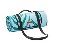 SONGMICS GCM001Q03 - Manta de pícnic, 300 x 200 cm, Gran Alfombra, para Camping, Parque, jardín, Playa, Repelente al Agua, Lavable a máquina, Plegable, diseño de Helecho y Azul Claro