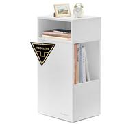 SONGMICS Home Mesita de Noche Estrecha, Snapsemble Montaje Súper Rápido, Mesa Auxiliar con 2 Compartimentos Abiertos y 1 Cajón, Dormitorio, 30 x 25 x 59,4 cm, Blanco Nieve LET911WE01
