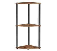 SONGMICS HOME Montaje Superrápido sin Herramientas, Estantería Esquinera con 3 Niveles, Estantería, 38,3 x 27 x 70,6 cm, Salón, Dormitorio, Cocina, Marrón Rústico LBC620K01