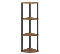 SONGMICS HOME Montaje Superrápido sin Herramientas, Estantería Esquinera con 4 Niveles, Estantería, Salón, Dormitorio, Cocina, 38,3 x 27 x 104,8 cm, Marrón Rústico