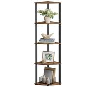 SONGMICS HOME Montaje Superrápido sin Herramientas, Estantería Esquinera con 5 Niveles, Estantería, 38,3 x 27 x 139 cm, Salón, Dormitorio, Cocina, Marrón Rústico LBC610K01