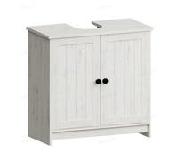 SONGMICS HOME Mueble Bajo Lavabo para Baño, Montaje Ultrarrápido Sin Herramientas, Armario con Estante Ajustable, para Lavabos sin Pedestal, Blanco Rústico Blanco Rústico