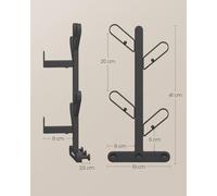 SONGMICS HOME Perchero de Pared, Colgador de Pared en Forma de Rama, con 7 Ganchos, Bloques Esféricos, para Ropa, Sombreros, Bolsos, Negro Tinta/Blanco Perla