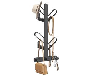 SONGMICS HOME Perchero de Pared, Colgador de Pared en Forma de Rama, con 7 Ganchos, Bloques Esféricos, para Ropa, Sombreros, Bolsos, Negro Tinta RCR035B01
