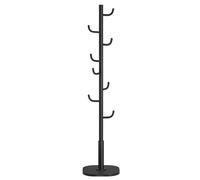 SONGMICS HOME Perchero en Forma de Cactus, Perchero, 8 Ganchos con Extremos hacia Arriba, 175,3 cm de Altura, para Ropa, Sombreros, Bolsos, Negro Tinta, Regalo de Navidad Negro Tinta