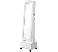 SONGMICS JBC61W - Espejo Joyero, Armario con LED, Organizador de Joyerías, Blanco