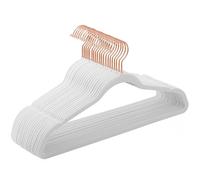 SONGMICS Juego de 20 Perchas Aterciopeladas, 41,5 cm de Largo, Finas, Gran Capacidad de Carga, con Ganchos Giratorios de 360°, para Camisas de Abrigo Completas, Blanco y Oro Rosa/Rosa y Oro Rosa Rosa