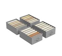 Songmics Organizadores de cajón RUS009G02, juego de 2, 6 comp., plegables, 42x30x17 cm, gris paloma