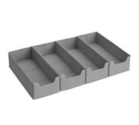 SONGMICS Juego de 4 Organizadores para Cajones de Ropa Interior, para Cómodas HEMNES y MALM de IKEA, Sin Divisores, Plegables, Armario, 40 x 16 x 10 cm, para Calcetines, Gris Paloma