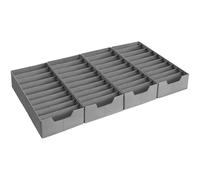 SONGMICS Juego de 4 Organizadores para Cajones de Ropa Interior, para Cómodas PAX de IKEA, Con Divisores, Plegables, Armario, 50 x 22 x 10 cm, para Calcetines, Gris Paloma