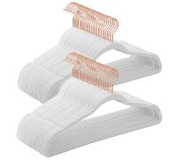 SONGMICS Juego de 50 Perchas Aterciopeladas, 41,5 cm de Largo, Finas, Gran Capacidad de Carga, con Ganchos Giratorios de 360°, para Camisas de Abrigo Completas, Blanco y Oro Rosa/Rosa y Oro Rosa Rosa