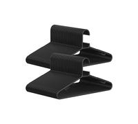 SONGMICS Juego de 50 Perchas de Plástico, Percha Que Ahorra Espacio, Perchas Ligeras, para Pantalones, Abrigos, Vestidos, Negro/ Blanco