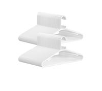 SONGMICS Juego de 50 Perchas de Plástico, Percha Que Ahorra Espacio, Perchas Ligeras, para Pantalones, Abrigos, Vestidos, Negro/ Blanco White