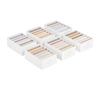 SONGMICS Organizadores de cajón – Juego de 4, 6 compartimentos plegables 42x30x17 cm Blanco Nube