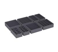 SONGMICS Juego de 8 Organizadores para Cajones de Ropa Interior, Divisores de Cajones, Plegables, para Sujetadores, Calcetines, Corbatas, Cajas de Tela para Armario, Beige/Gris/Negro/Rosa Grey