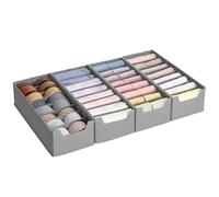 SONGMICS Juego de Organizadores para Cajones de Ropa Interior Plegables