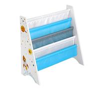 SONGMICS Librería Infantil, 62,5 x 28 x 60 cm, Ahorro de Espacio | Estantería Infantil para Libros, para Habitación, Sala de Juegos, Guardería, Escuela, Blanco y Azul, Colección TEZA, GKR72WT