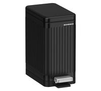 SONGMICS LTB562B01 - Cubo de basura para baño (10 L, con tapa, pequeño, estrecho para espacios pequeños, acero, cierre suave, color negro)