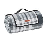 SONGMICS Manta de Picnic, 300 x 200 cm, Manta de Camping Grande, para Parque, Jardín, Exterior, Playa, Impermeable, Plegable, Gris y Blanco GCM006G03