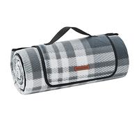 SONGMICS Manta de Picnic, Impermeable, Plegable, 200 x 200 cm | Manta de Camping Grande, para Parque, Jardín, Exterior, Playa, Gris y Blanco, Colección TOMMI GCM61GW