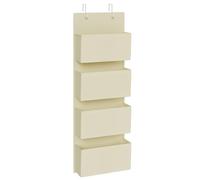 SONGMICS Organizador Colgante de Puerta con 4 Bolsillos, Bolsa Colgante de Puerta y Pared, para Dormitorio, Sala de Estar, Oficina, 12 x 33,5 x 100 cm, Beige RDH004Y01