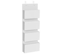 SONGMICS Organizador Colgante de Puerta con 4 Bolsillos, Bolsa Colgante de Puerta y Pared, para Dormitorio, Sala de Estar, Oficina, 12 x 33,5 x 100 cm, Blanco Nube RDH004W01