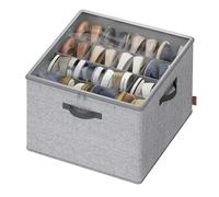 SONGMICS Organizador Zapatos, 16 Pares, Tapa Transparente, Gris Paloma | Ahorra Espacio, Separadores Ajustables, para Armario, Gris Paloma, Colección TINA LSP621GD01